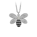 Wasserdichte Halskette mit Bienen-Anhänger und Kristallen, silberfarben