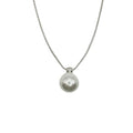 Wasserdichte Schlangenkette Perlen-Anhänger 12mm Silber 40+5cm