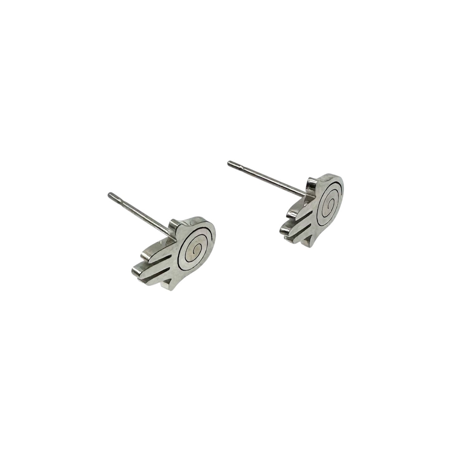 Wasserdichte Hamsa Hand Spirale Ohrstecker Silber