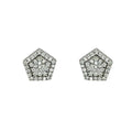 Wasserdichte Zirkonia Pavé Pentagon Ohrstecker Silber