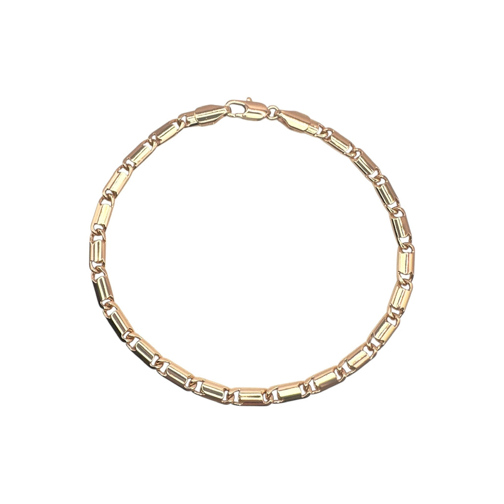 Wasserdichtes Bar & Curb Link Armband 4mm Rosegold 22cm