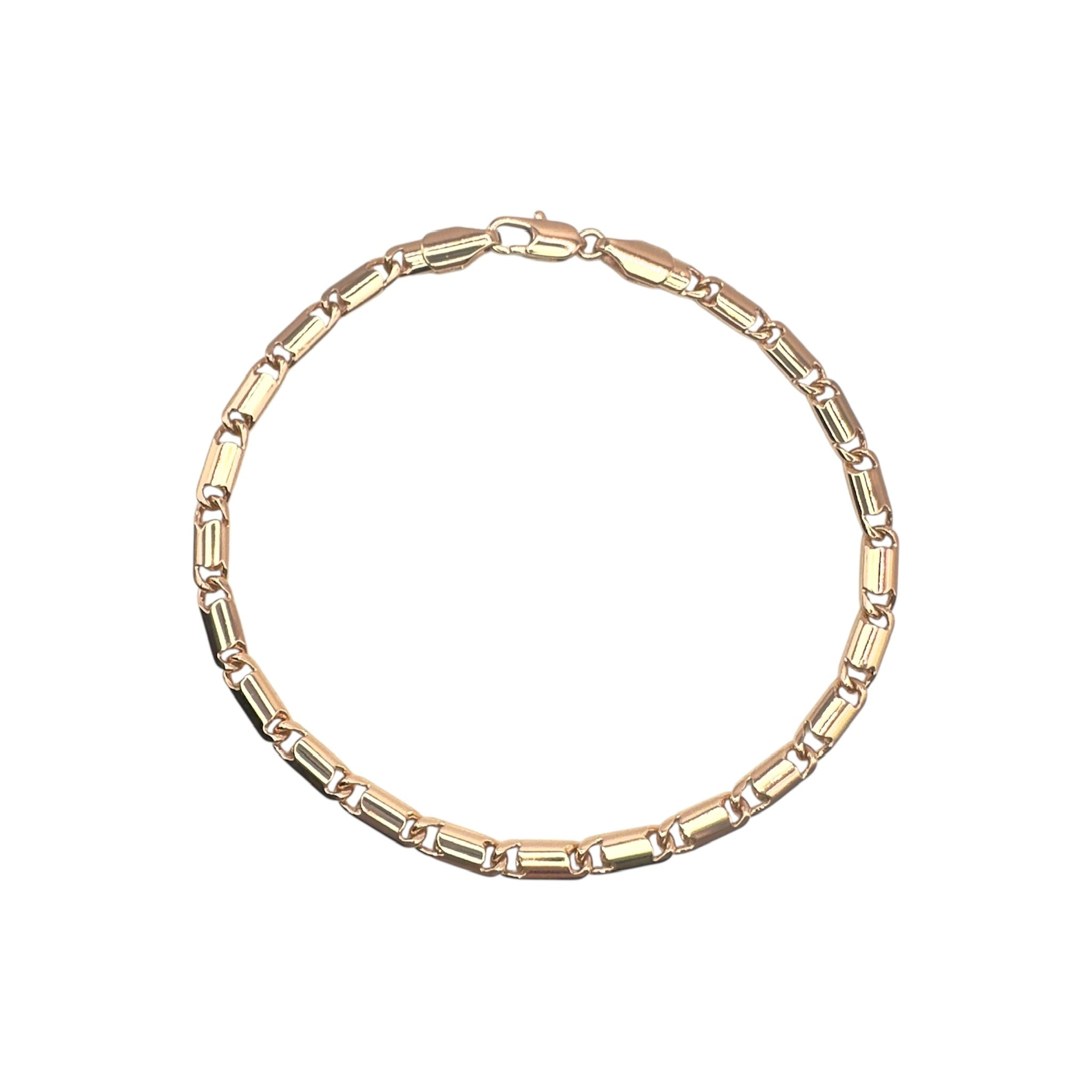 Wasserdichtes Bar & Curb Link Armband 4mm Rosegold 22cm