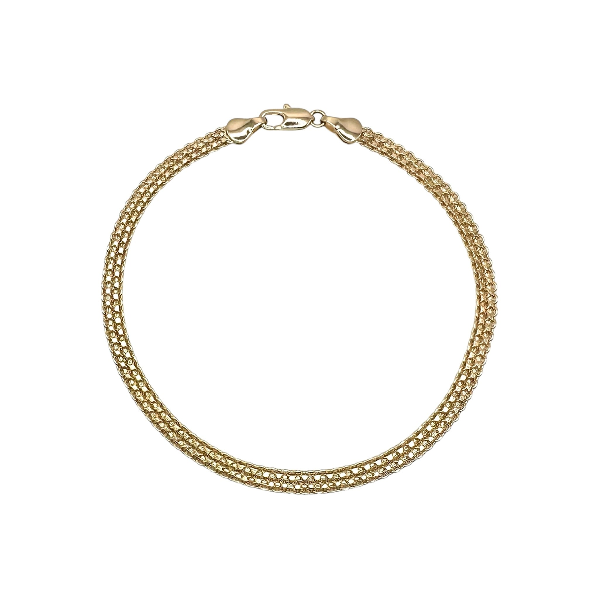 Wasserdichtes Mesh Geflecht Armband 5mm Gold 23cm