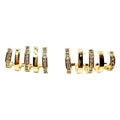 Wasserdichte Zirkonia Multi-Hoop Spiral Ear Cuff Ohrringe Gold