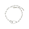 Wasserdichtes Paperclip Armband Oval Zirkonia-Pavé Silber 16+4cm