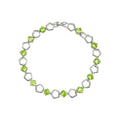 Wasserdichtes Pentagon Peridot Grün Zirkonia Tennisarmband Silber 18,5cm