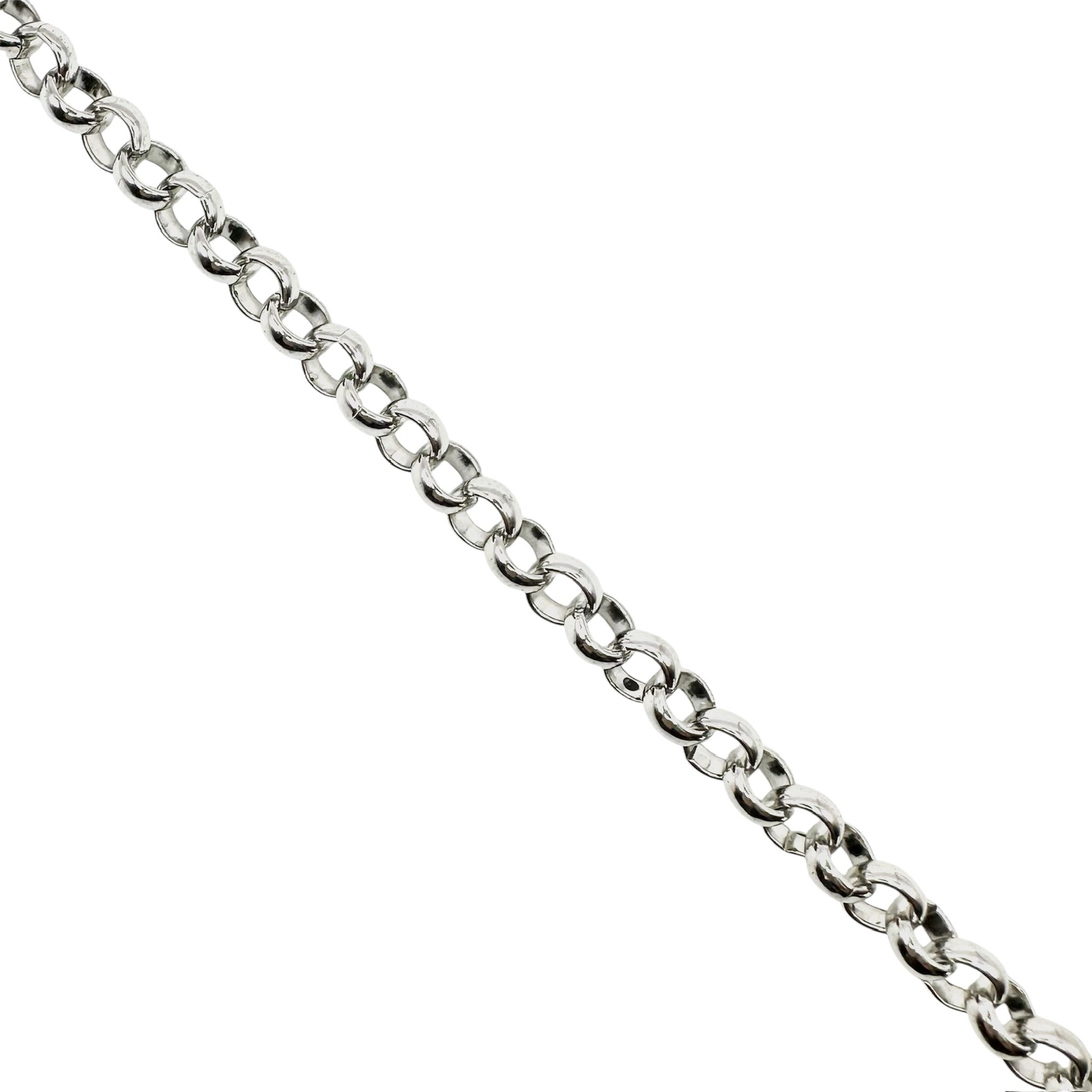 Wasserdichtes Erbskette Rolo Armband 7mm Silber 22,5cm