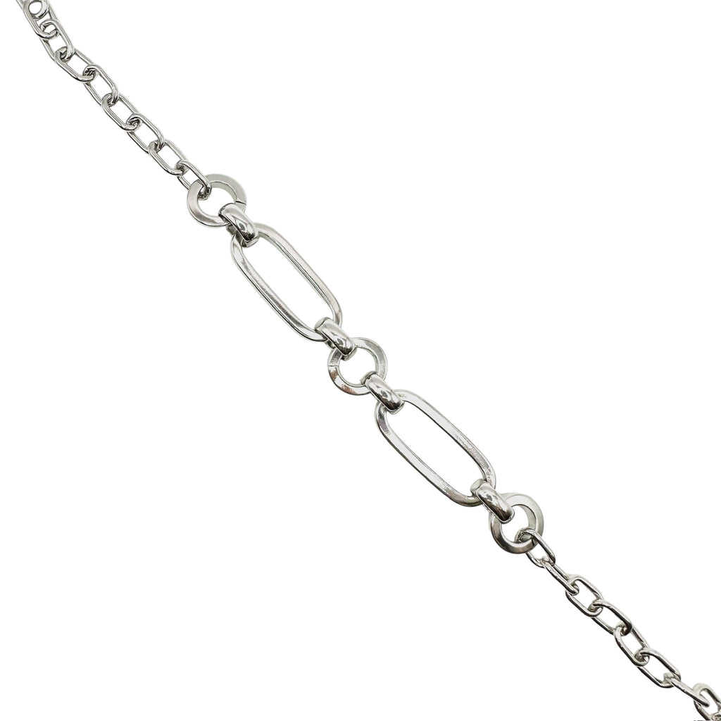 Wasserdichtes Chunky Oval-Glieder Statement Armband Silber 20cm