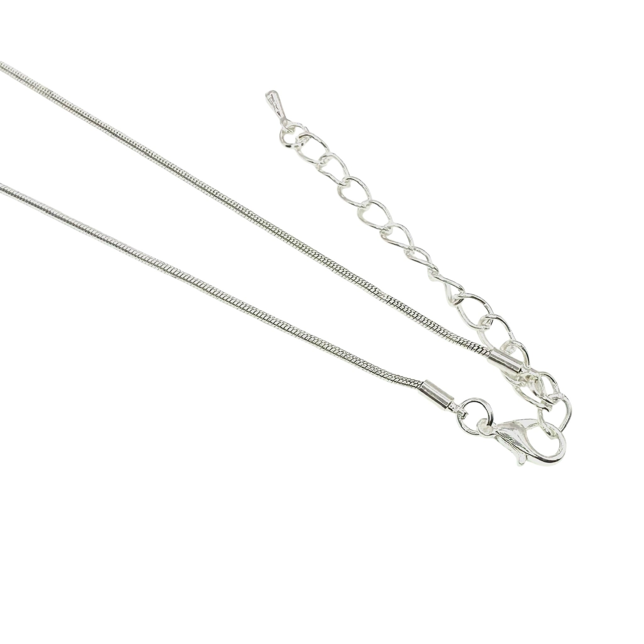 Wasserdichte Schlangenkette Perlen-Anhänger 12mm Silber 40+5cm