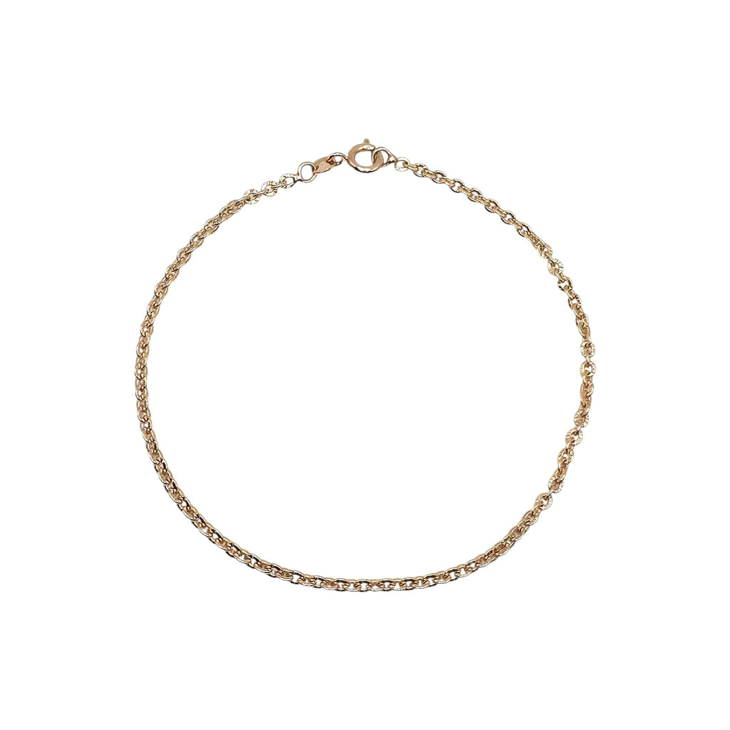 Wasserdichtes Diamantschliff Ankerkette Armband 2mm Rosegold 22cm