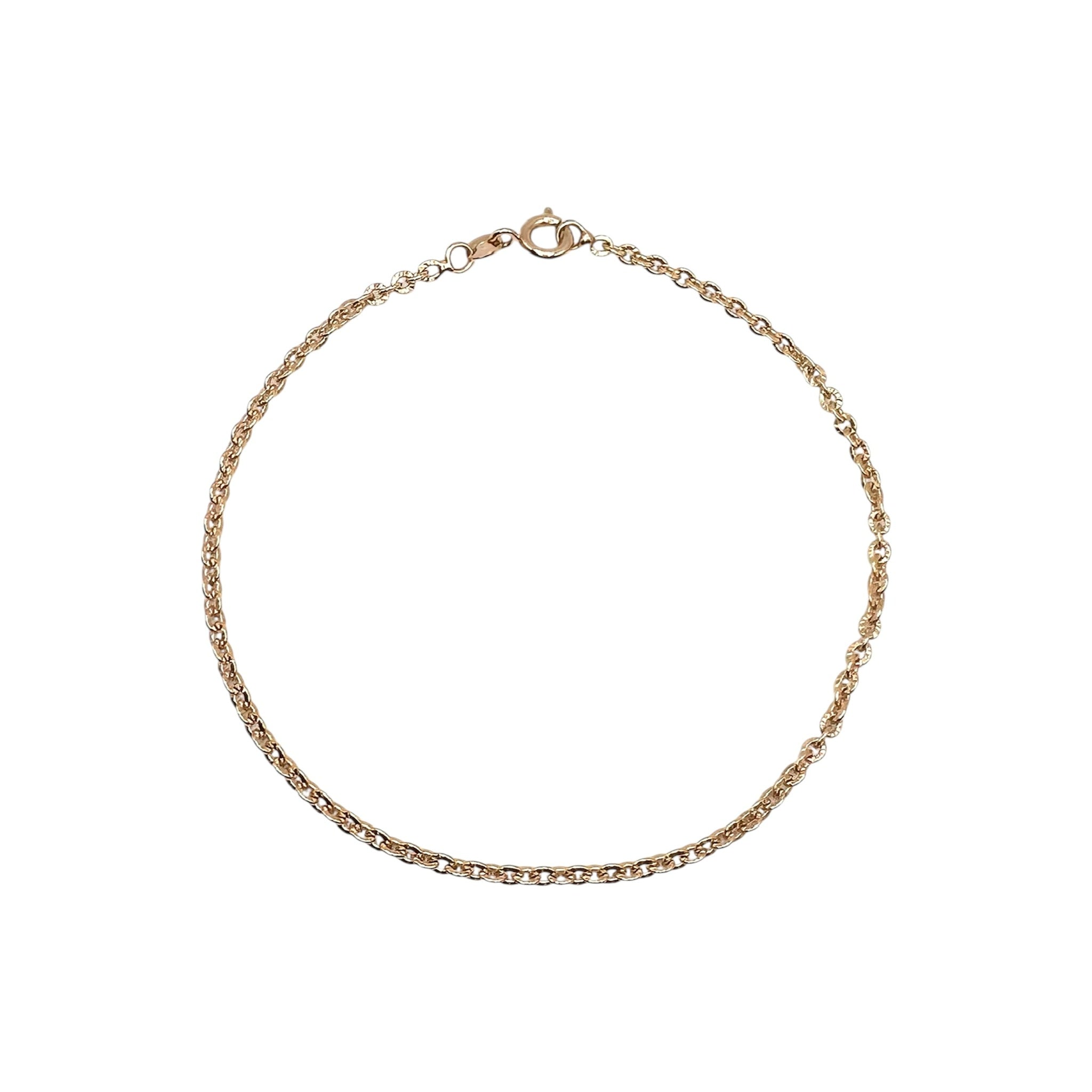 Wasserdichtes Diamantschliff Ankerkette Armband 2mm Rosegold 22cm