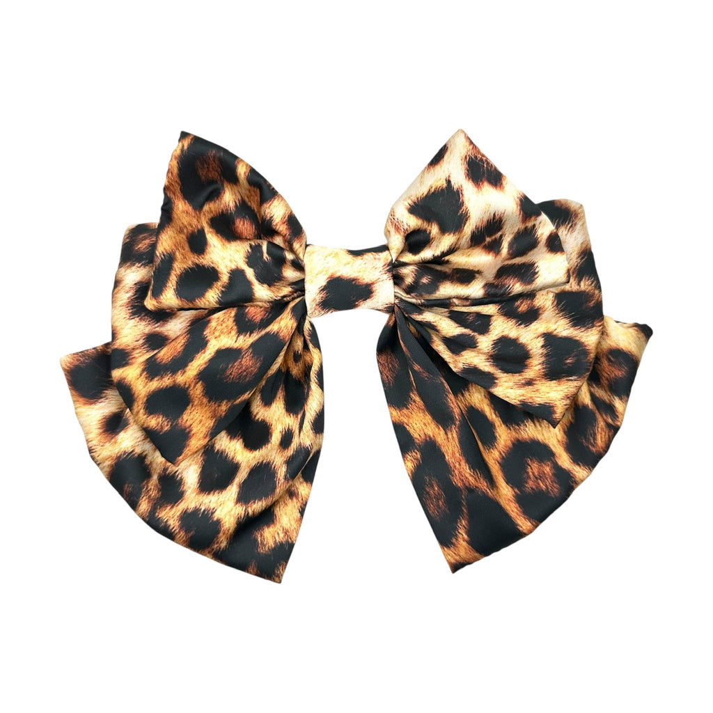 Haarschleife Leopard Satin