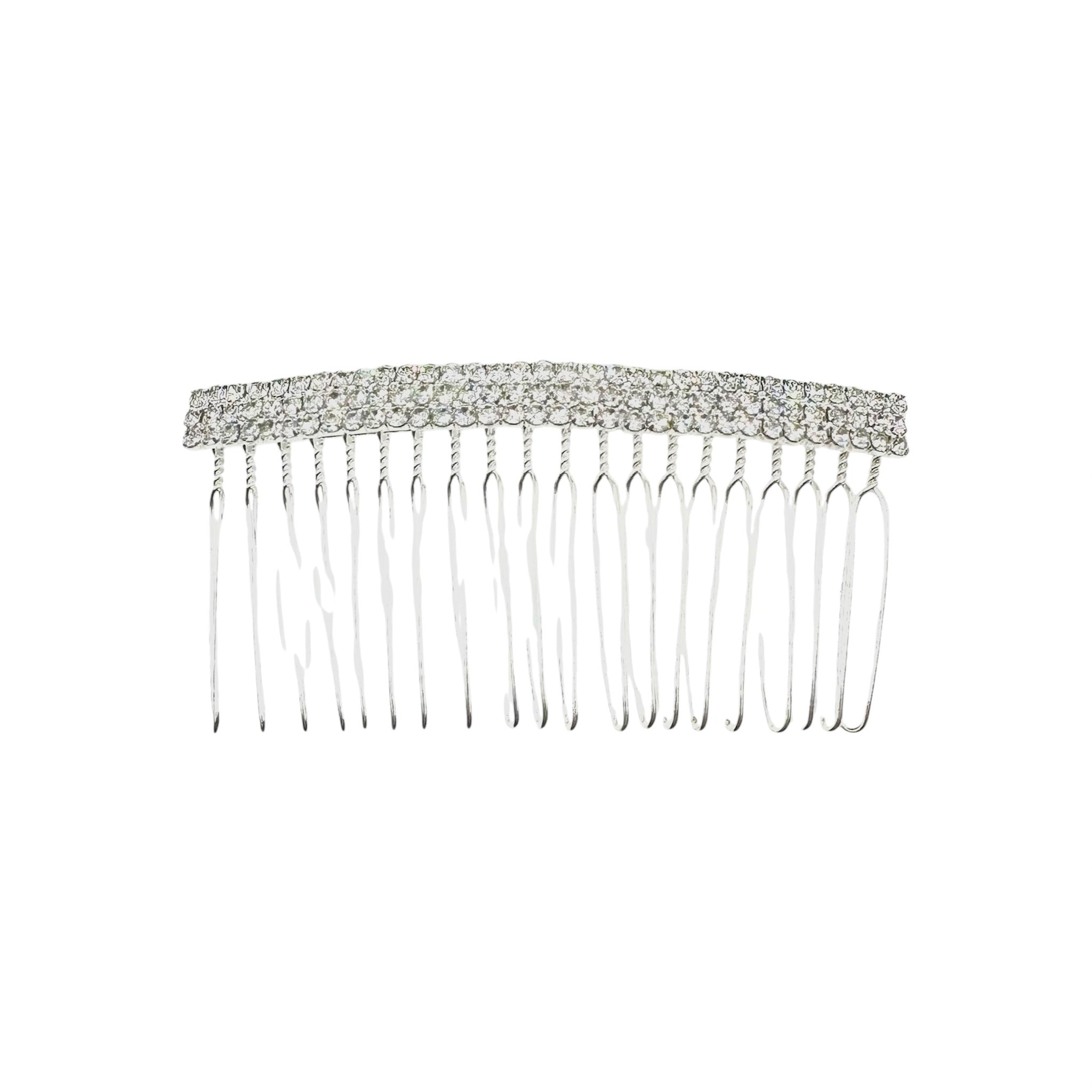 Haarkamm mit Kristallen Silber