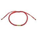 Wasserdichtes Rotes Makramee Schutzarmband Goldkugeln verstellbar 4mm
