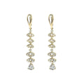 Wasserdichte Zirkonia Pear Cascade Drop Ohrhänger, goldfarben